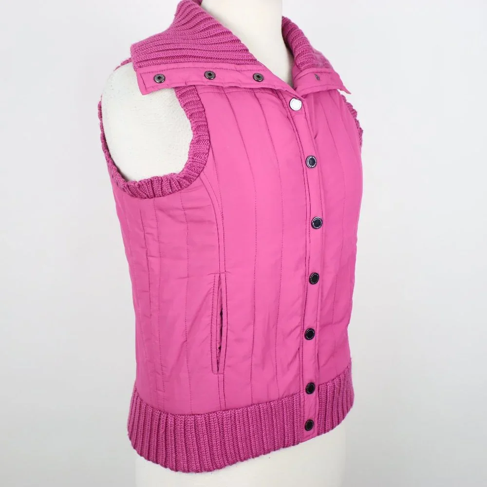 BCBG Max Azria Womens XS Snap Quilted Collared Vest - Picture 2 of 5